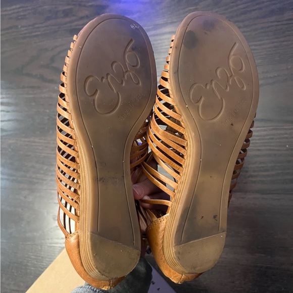 Enzo Angialini leather straps sandals,size 8.5,summer/spring fashion,small wedge - Picture 10 of 12